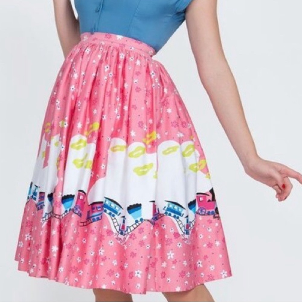 Pinup Couture Mary Blair pink train Jenny Skirt